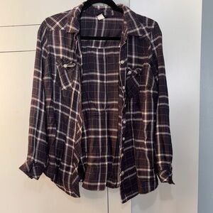 Plaid Button-Up Shirt